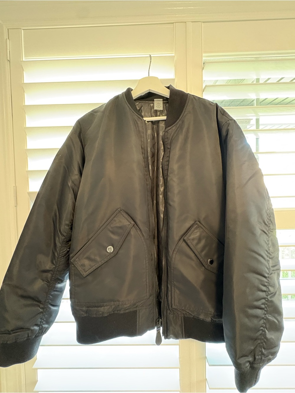 Men's Coach Black Bomber Jacket - Size Large